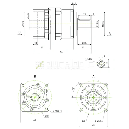 Редуктор планетарный прецизионный 60VRB3K-S16-P0 фото